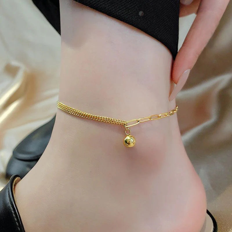 Dainty Double Layer Chain Anklet