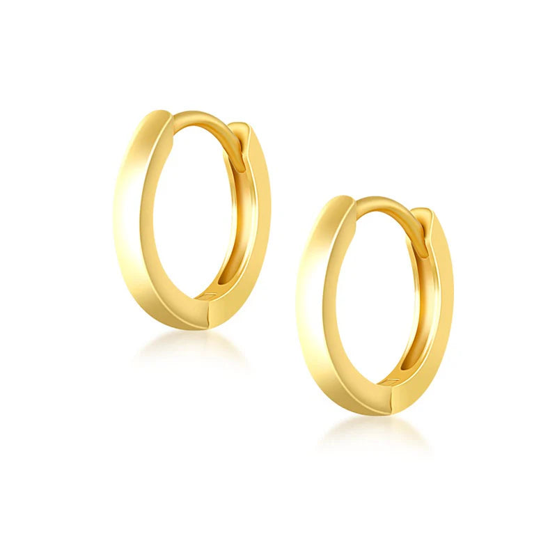 Gold Plated Simple Hoop Earrings – 925 Sterling Silver