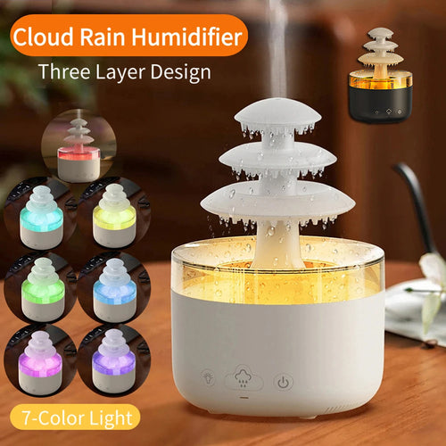 🌧️✨ CloudMist™ Aroma Diffuser & Humidifier – USB Powered with Color-Changing Lights 🌈💧