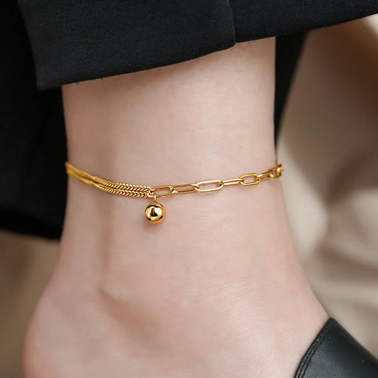 Dainty Double Layer Chain Anklet