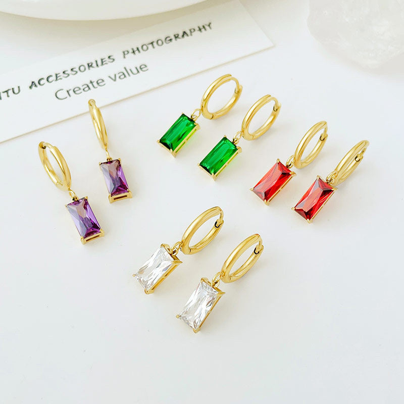 Cubic Zirconia White Dangle Earrings