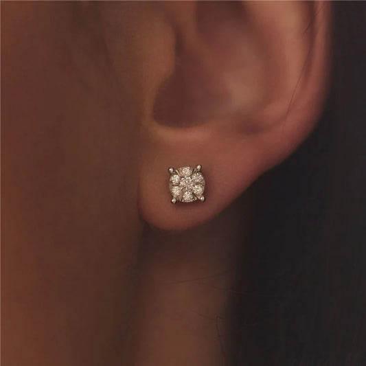 925 Sterling Silver Round Zirconia Stud Earrings