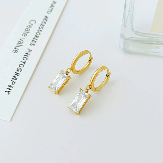 Cubic Zirconia White Dangle Earrings